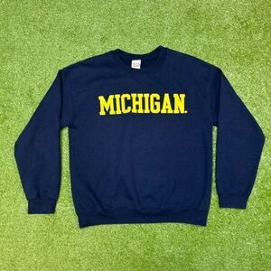 Vintage Michigan Wolverines Script Spellout Sweatshirt Size Medium Y2K 90s